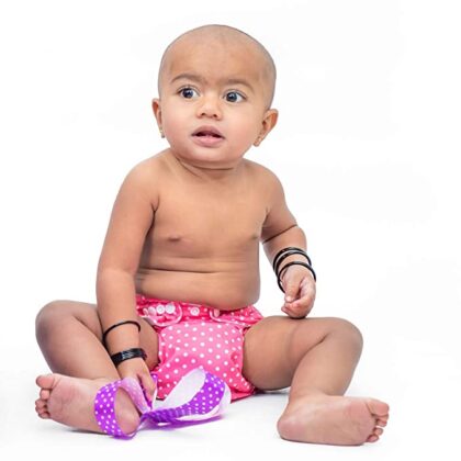 Pink Polka Dots Print. Includes 1 Insert | Reusable diapers for babies