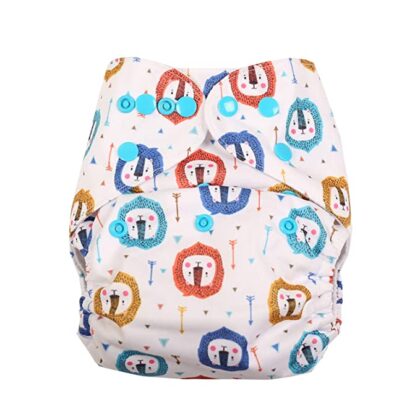 Lion Print. Includes 1 Insert | Reusable diapers for babies
