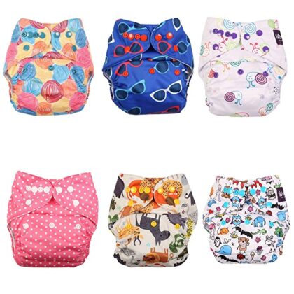 Super Saver Value Pack, Starter Set of 6, Includes 6 Inserts | Reusable diapers for babies
