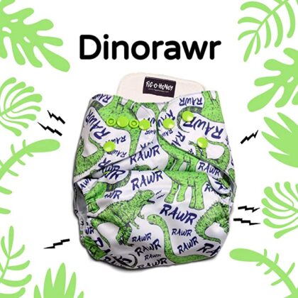 Dino Rawr Print. Includes 1 Insert | Reusable diapers for babies